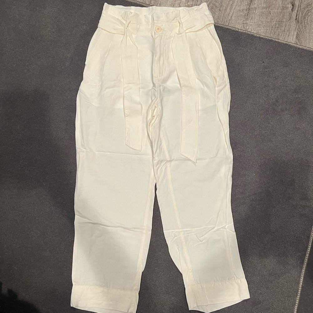Madewell Off White Paperbag Pants